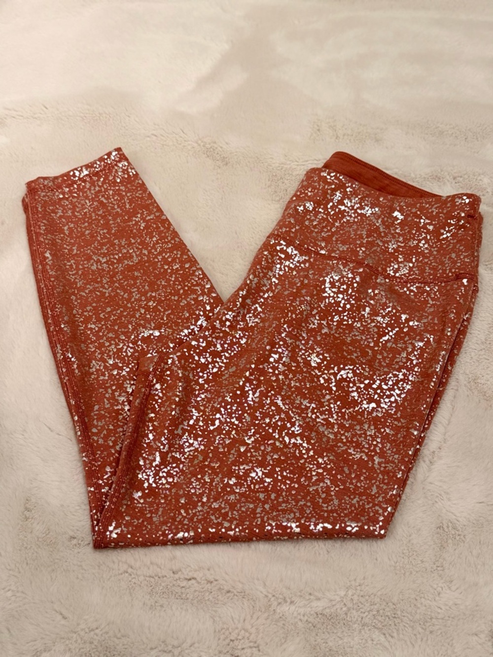 SWEATY BETTY Pink Shimmer High-Rise Yoga Leggings [L]
